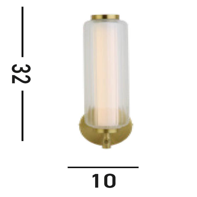 Searchlight LED wandlamp Mod, messingkleurig, dimbaar in 3 stappen, staal