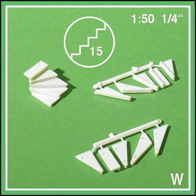 Schulcz Maquettebouw Hoektreden links 20mm 1:50 wit