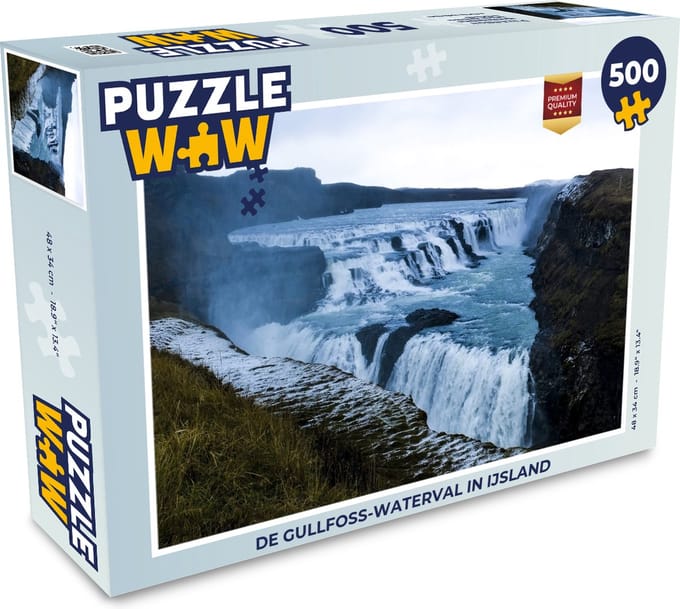Puzzel De Gullfoss-waterval in IJsland - Legpuzzel - Puzzel 500 stukjes
