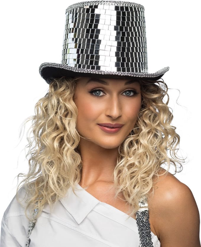 Boland - Hoed Disco Zilver - 59 - Volwassenen - Unisex - 80's & 90's - Retro - Carnaval - Themafeest
