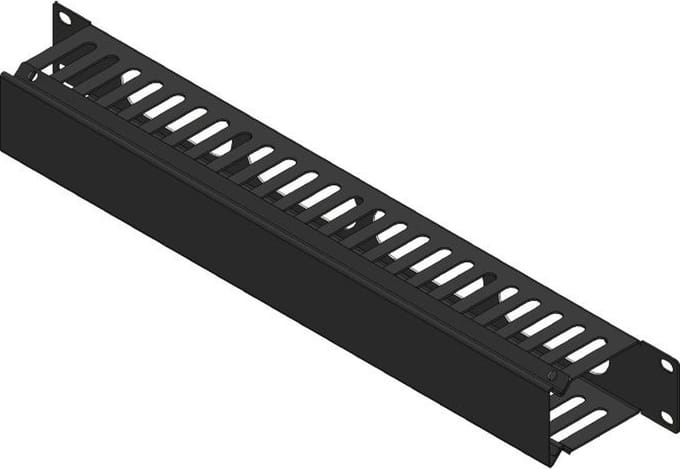 Lanview 1U 19 SLIDING COVER CABLE MANAGEMENT PANEL BLACK WITH (RAO400BL-24)