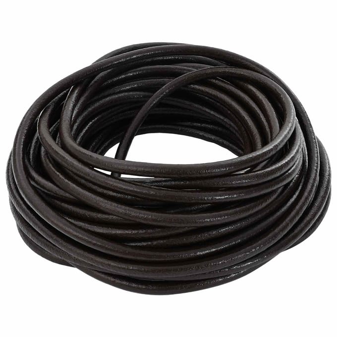 vidaXL - Leren - Koord - 1 - Donkerbruin - Ø5 - mm - x - 10 - m - Leer