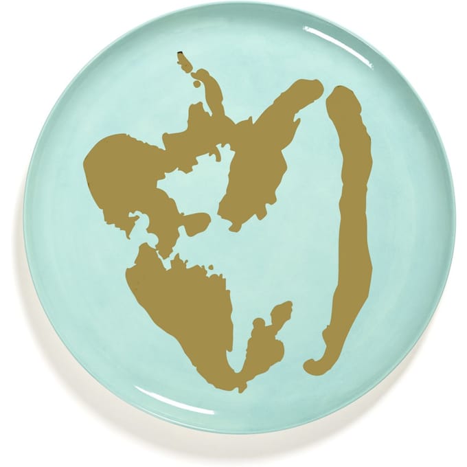 Serax Feast Serveerschaal L - azure/ peper gold