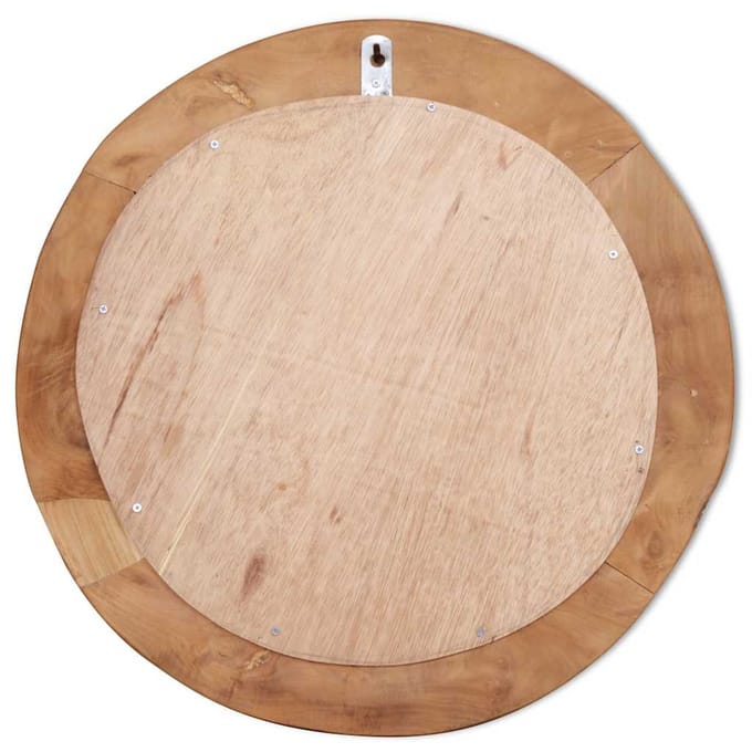 vidaXL - Decoratieve - spiegel - rond - 60 - cm - teakhout
