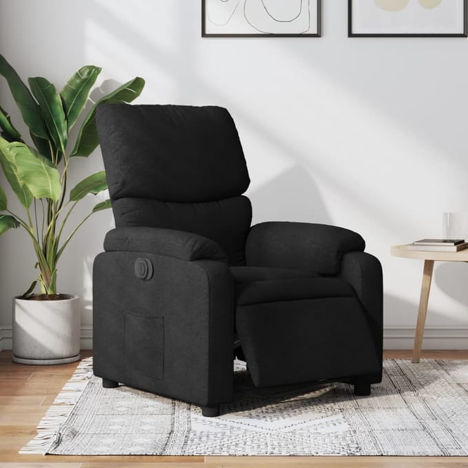 vidaXL - Fauteuil - verstelbaar - elektrisch - stof - zwart