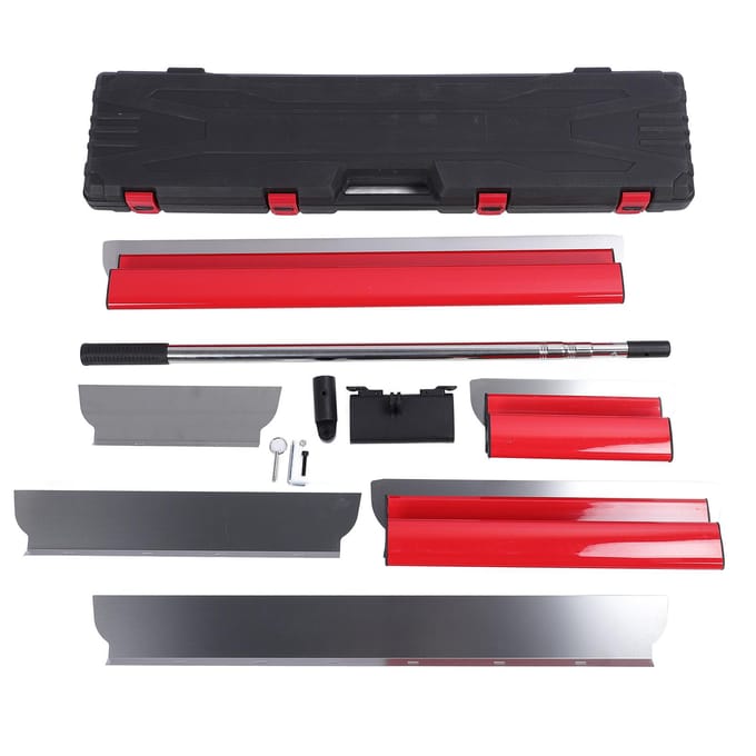 Ensemble de Lames à Lisser pour Cloison Sèche 30cm 50cm 80cm Grattoir Lames 0.3mm 0.5mm Kit Manche d'Extension pour red