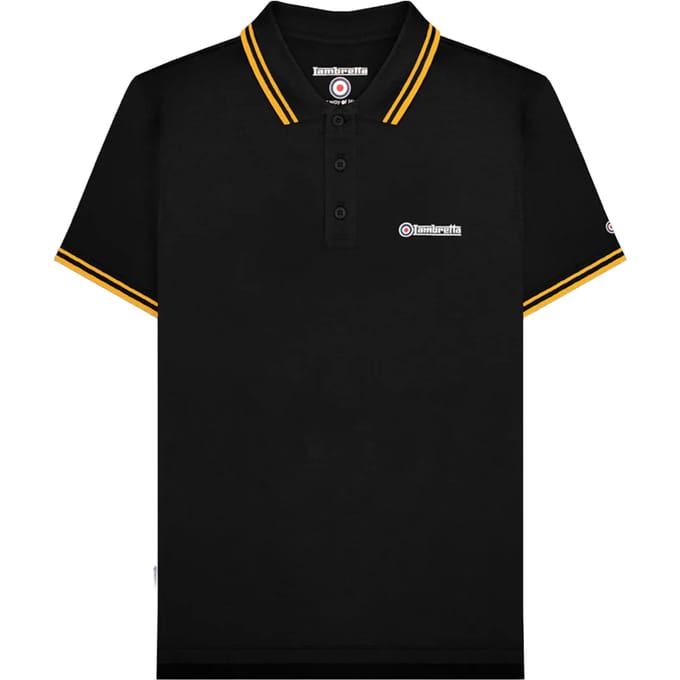 Lambretta Heren SS25 Twin Tip Poloshirt S goud/zwart