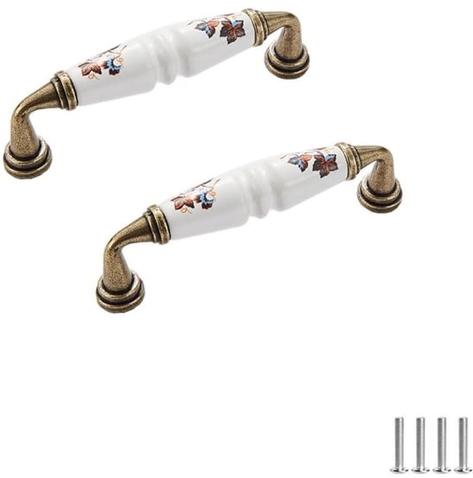 Allecto - Keramische Kast Handgrepen - Vintage Blad Patronen