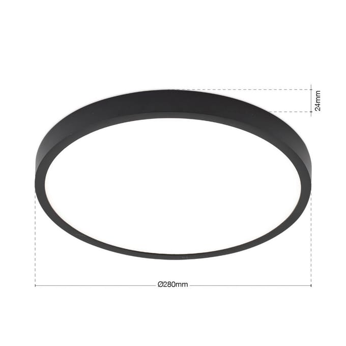 ORION LED plafondlamp Disc, zwart Ø 28 cm, CCT metaal/kunststof