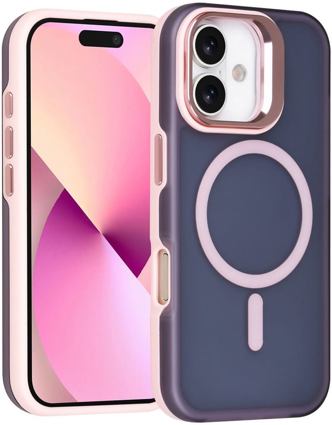 TUNIQ Back cover voor iPhone 17 - MagSafe - Met Camera Stand - Roze