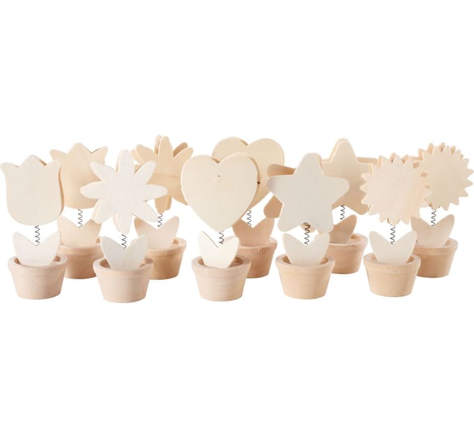 Creativ Company Versier je Houten Memoclip Bloem 10 stuks.