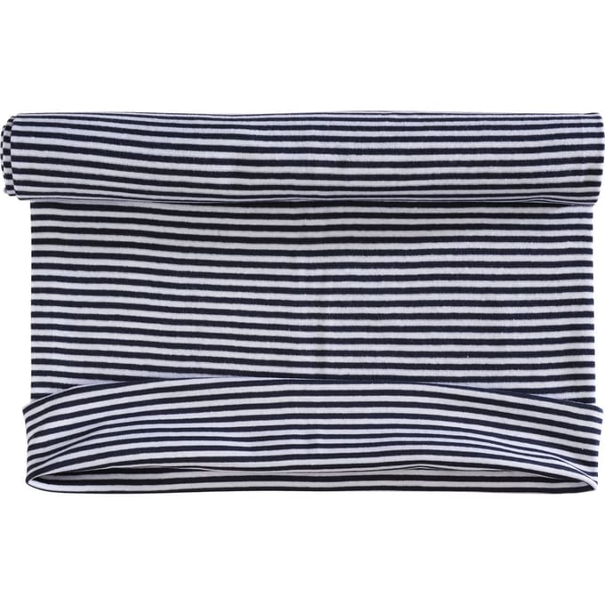 Manchet stof 1x1 rib "Stripe 3 mm" - Navy-Wit