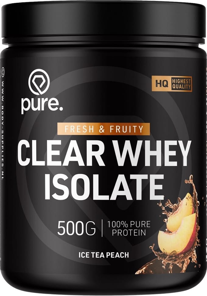 Pure. Clear Whey Isolate - Eiwit Limonade - Clear Whey Protein - Verfrissende Eiwit poeder - Ice Tea Peach - 20 servings - 500g
