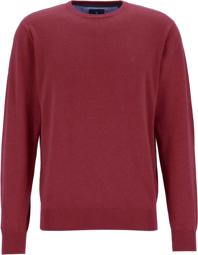 Redmond heren trui katoen - O-hals - bordeaux rood