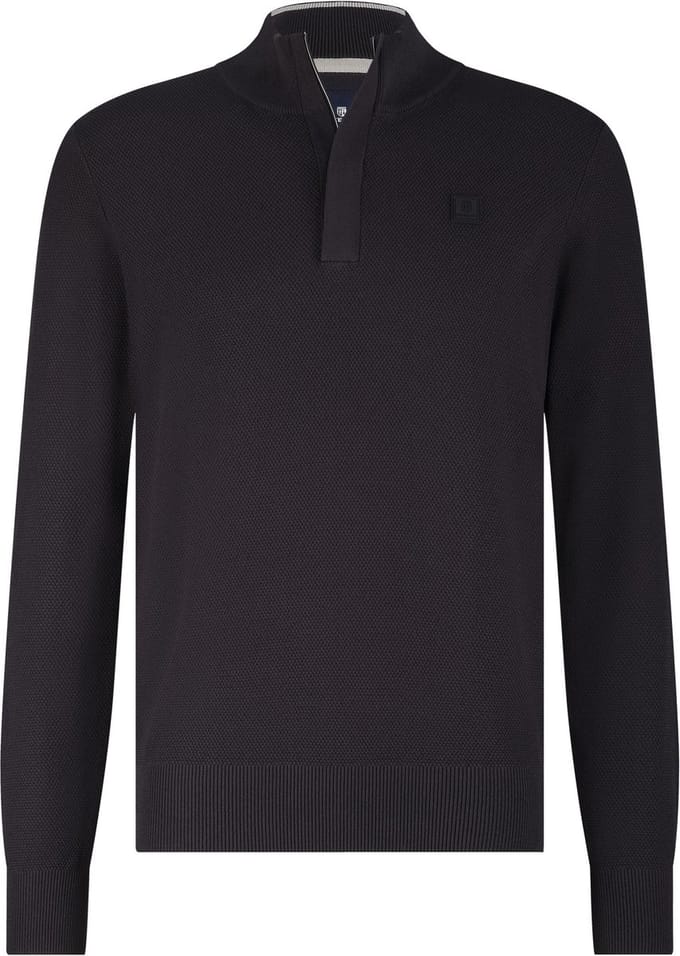 State Of Art Half Zip Trui Structuur Antraciet - Maat L - Heren - Pullovers