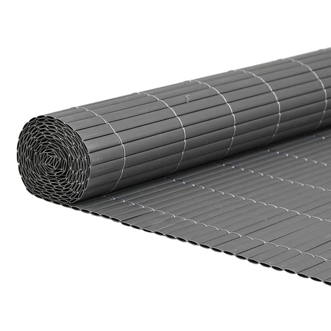 vidaXL - Tuinhek - Dubbelzijdig - Grijs - 1,8x3 - m - PVC
