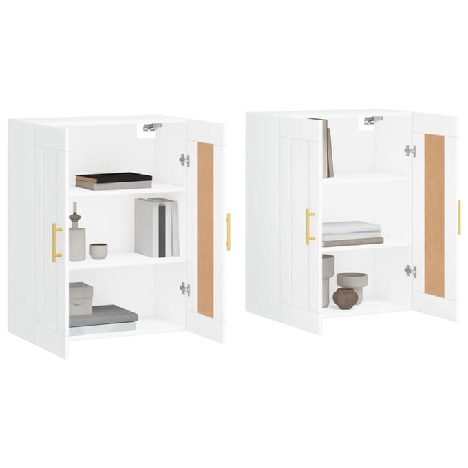 vidaXL - Hangkasten - 2 - st - bewerkt - hout - wit