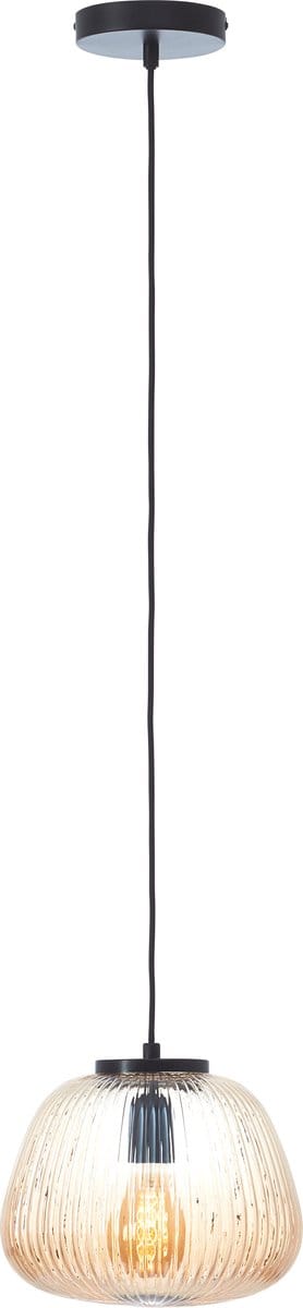 Brilliant Kaizen - Hanglamp - Glas - 1xE27 Max 40W - Amber/zwart