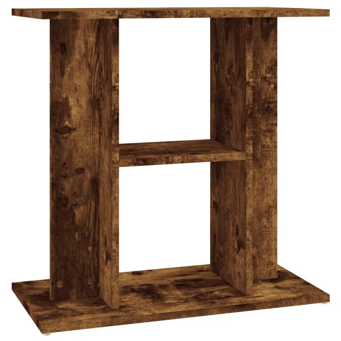 vidaXL - Aquariumstandaard - Gerookt - Eikenhout - 60x30x60 - cm - Bewerkt - Hout