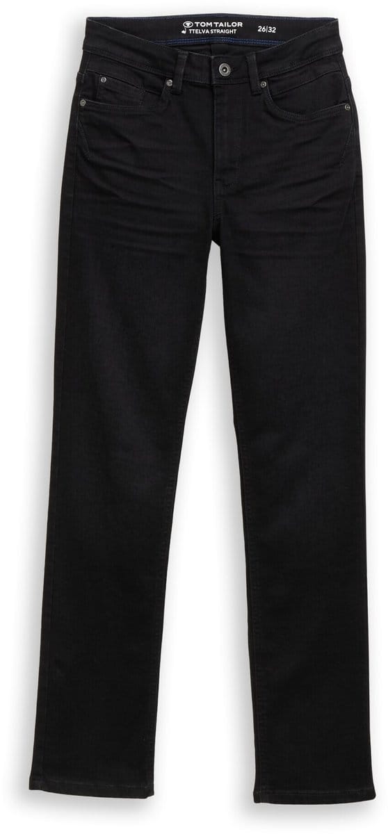 Tom Tailor - TTELVA STRAIGHT High Waist Jeans - Maat 30/32 - black denim