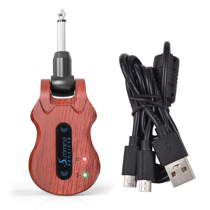 Sumina Draadloos Gitaarsysteem Audio Digitale Gitaar Zender Ontvanger Ingebouwd Oplaadbaar rood