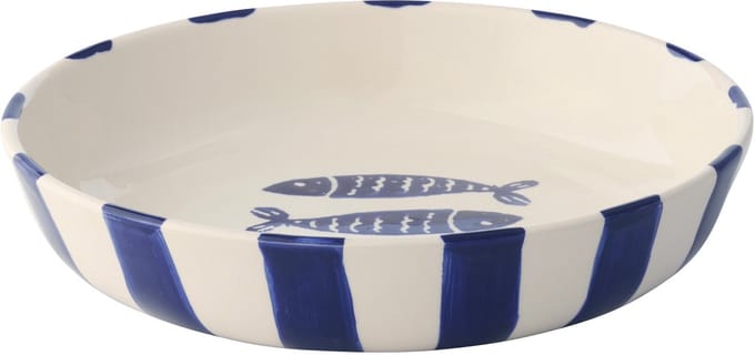 J-Line bord Diep Vis - keramiek - donkerblauw