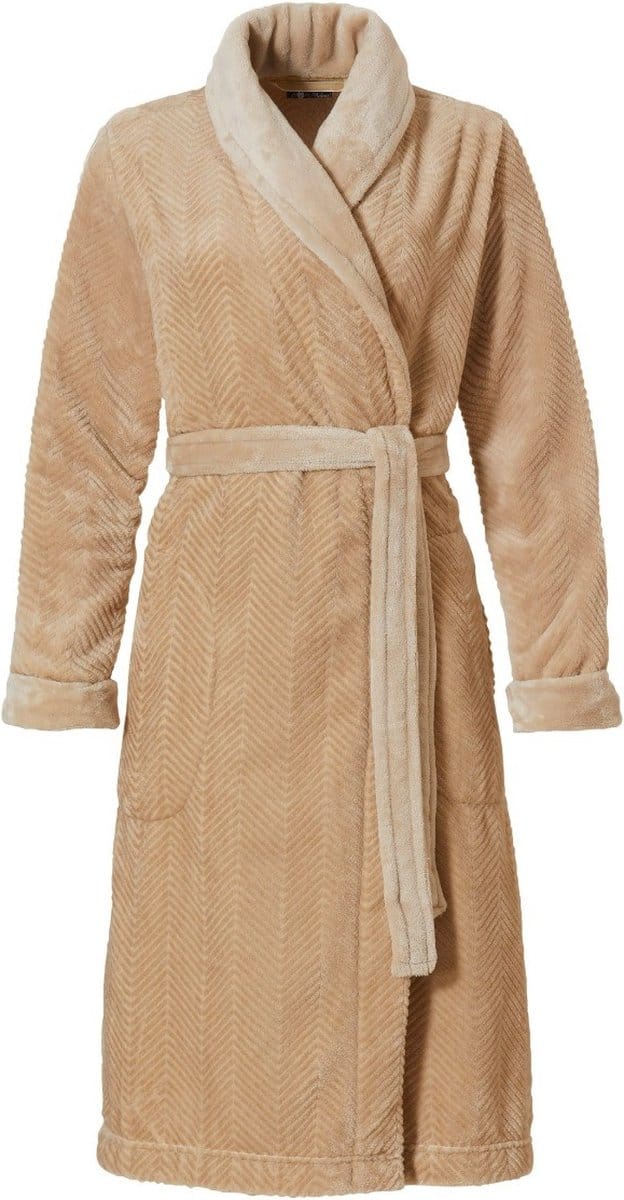 Pastunette - Dames - Deluxe - Badjas - Lichtbruin - M (40/42)