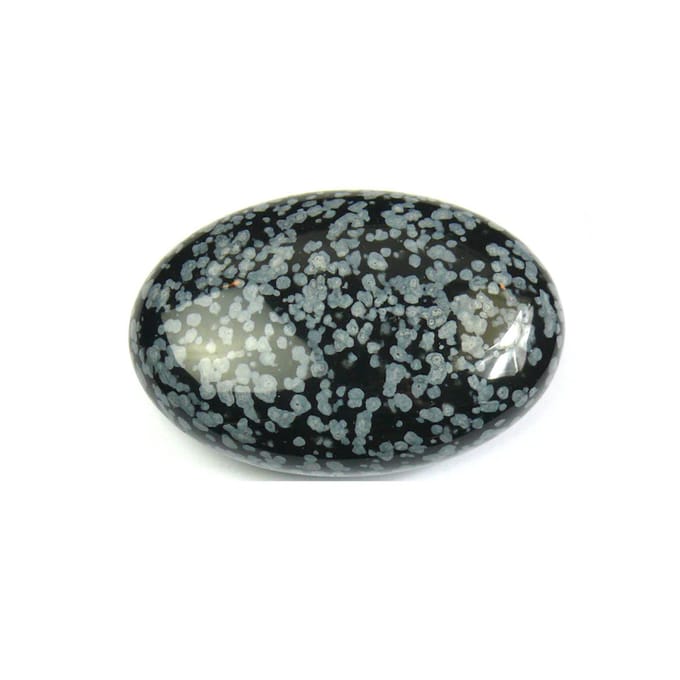 Ovale steen Sneeuwvlok Obsidiaan (Palmsteen)