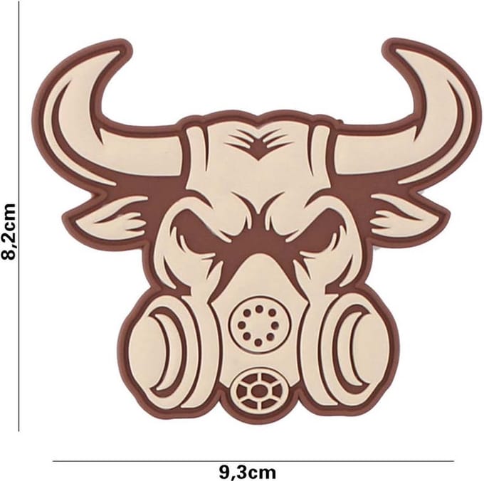 Embleem 3D PVC Gasmask bull beige