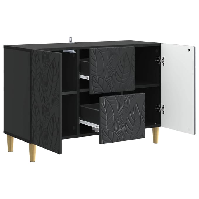 vidaXL - Dressoir - Zwart - 89 - x - 34,5 - x - 60 - cm - Bewerkt - hout