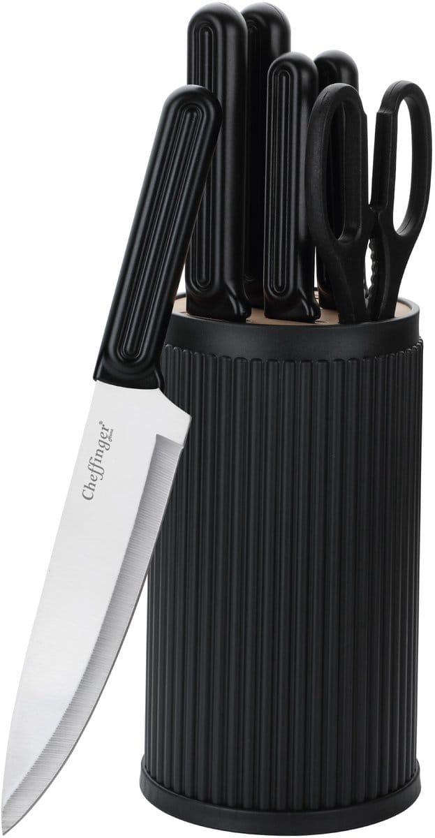 Cheffinger Messenset met Standaard - 7-delig - Zwart