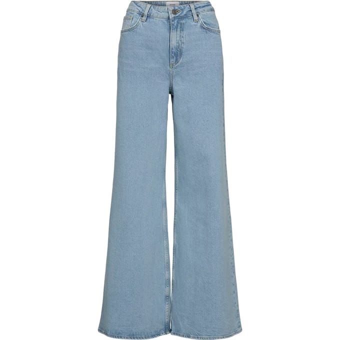 Flared/Bootcut Nümph NUMPH Nupisa HR Wide Jeans 706674 light blue denim