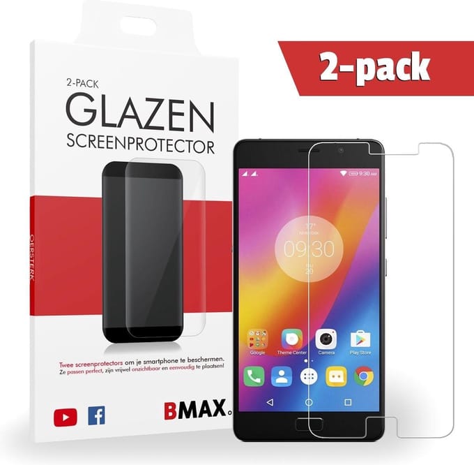 2-pack BMAX Glazen Screenprotector Lenovo P2