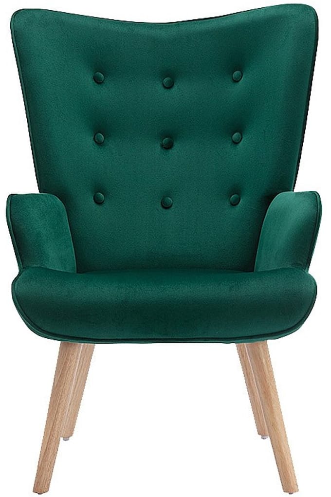Vente-unique Fauteuil van velours VATELY - Groen