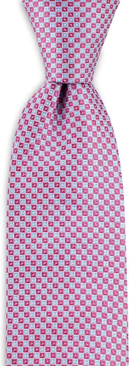 We Love Ties - Stropdassen - Stropdas Square Dots - roze / lichtblauw