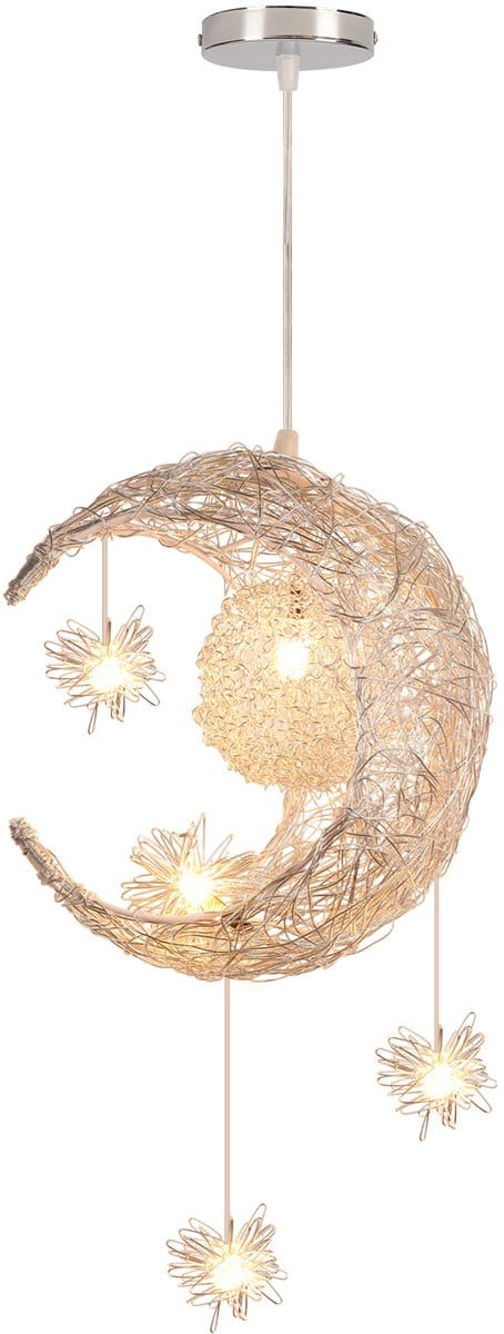 Hanglamp Kinderkamer Maan 25cm Plafondlamp Decoratieve Kroonluchter Warm Wit Licht