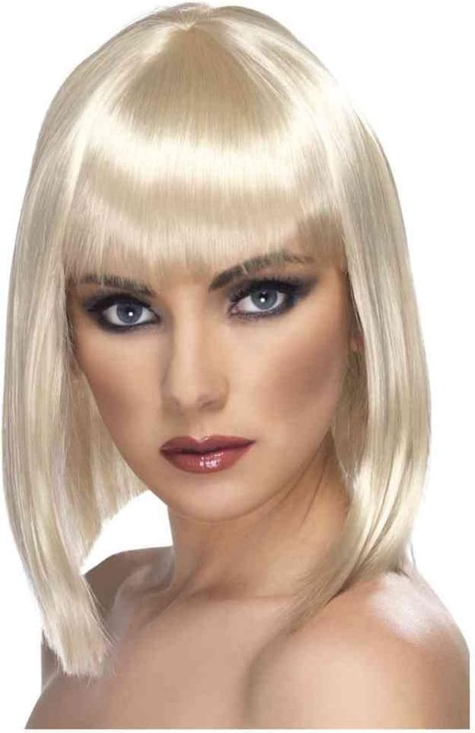 Smiffys Carnaval verkleed damespruik met pony - blond - half lang haar - Model