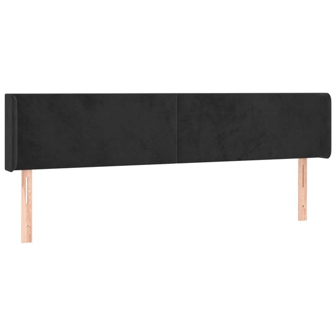 vidaXL - Hoofdbord - LED - 163x16x78/88 - cm - fluweel - zwart