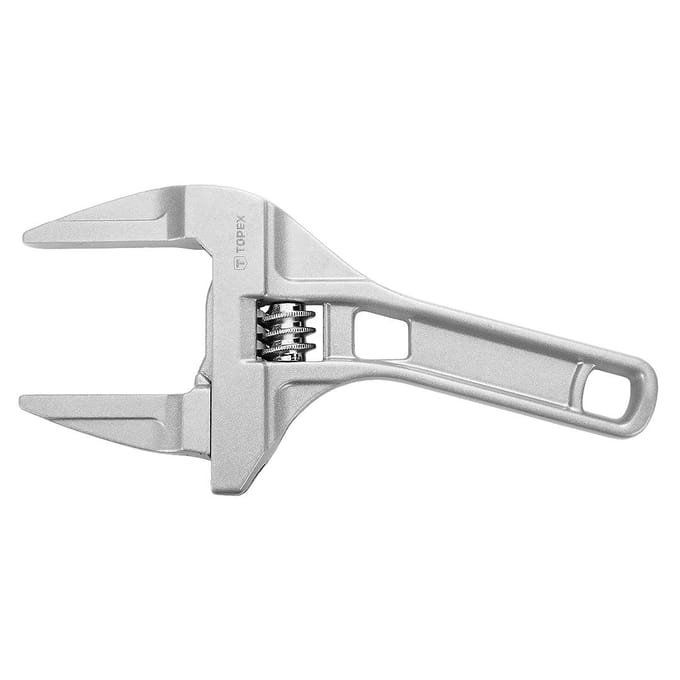 TOPEX - Verstelbare Sleutel - 200mm - Aluminium - Brede Bek - Geschikt voor Krappe Ruimtes