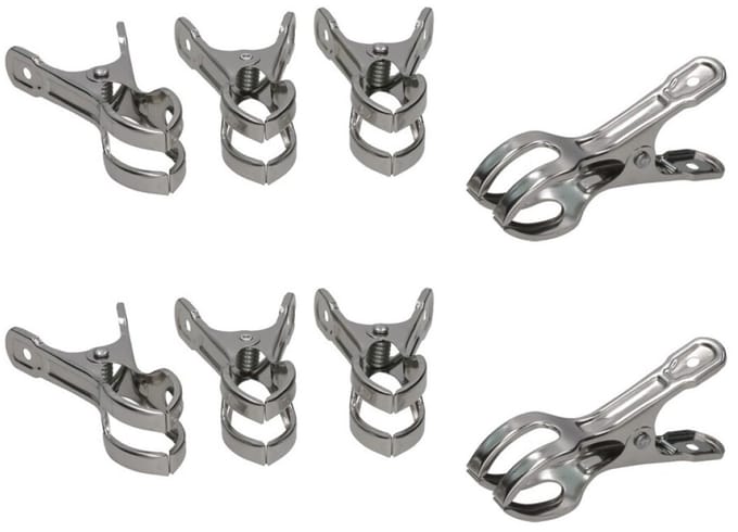 Gerimport Zeilklemmen - 12x stuks - 8 x 4 cm - lijmklemmen - marktklemmen - veerklem - metaal