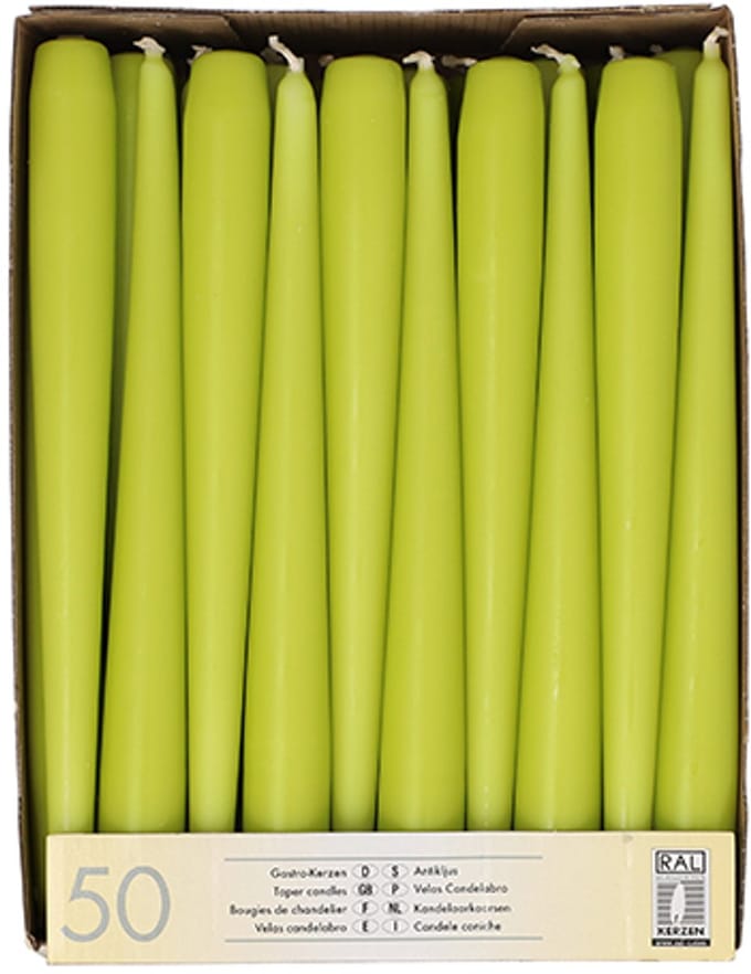 papstar leuchterkaars 22mm limonengroen 50 stuks pak