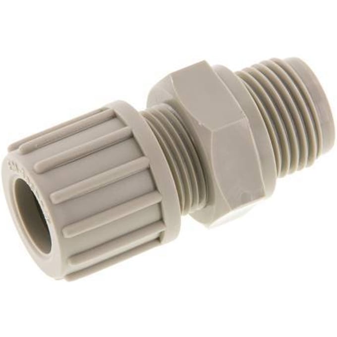 14x12mm & G1/2'' PP Rechte Knelfitting Buitendraad 10bar