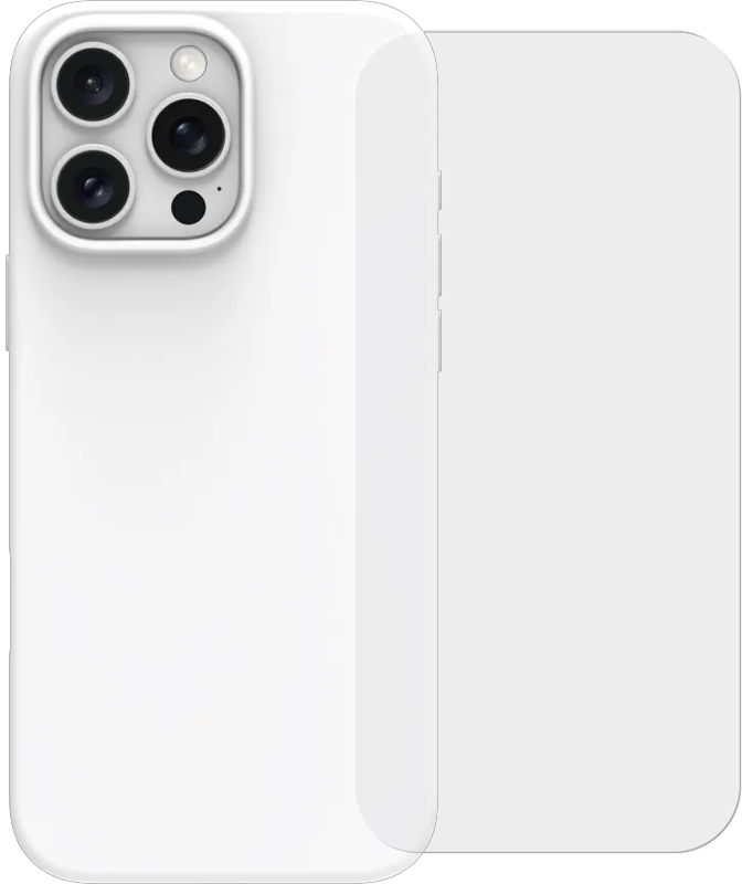 BlueBuilt Back Cover iPhone 16 Pro Max Wit + Screenprotector Glas