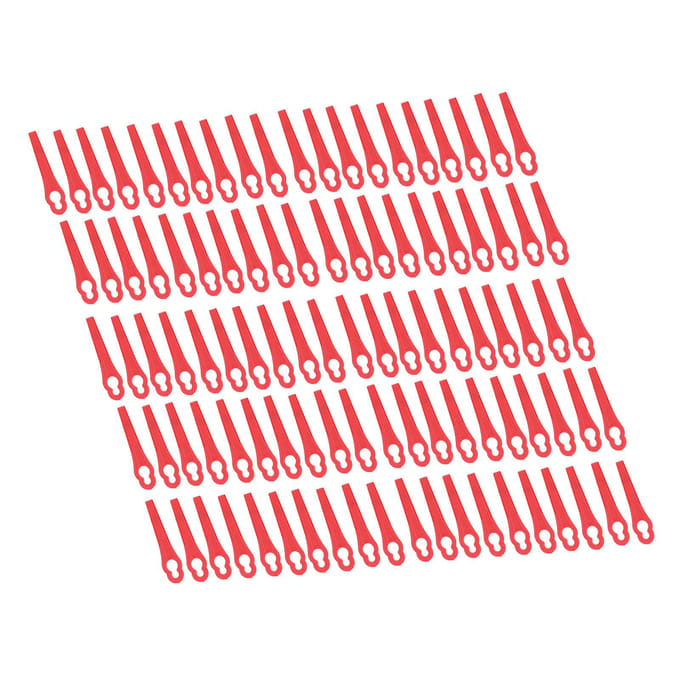 100 Pièces Lames de Coupe en Plastique Outil de Coupe Tondeuse à Gazon Remplacement Accessoires de Taille de JardinRouge