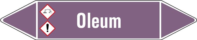 Oleum leidingmarkering op vel - basen 252 x 52 mm - 3 per vel