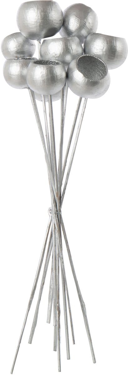 J-Line decoratie tak droogbloemen - zilver - set van 3