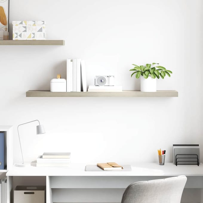 vidaXL - Wandschap - zwevend - 120x23,5x3,8 - cm - MDF - eikenkleurig