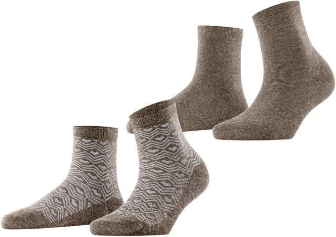 Esprit Heart Pattern 2-Pack gedessineerd katoen multipack sokken dames veelkleurig - maat 35-38