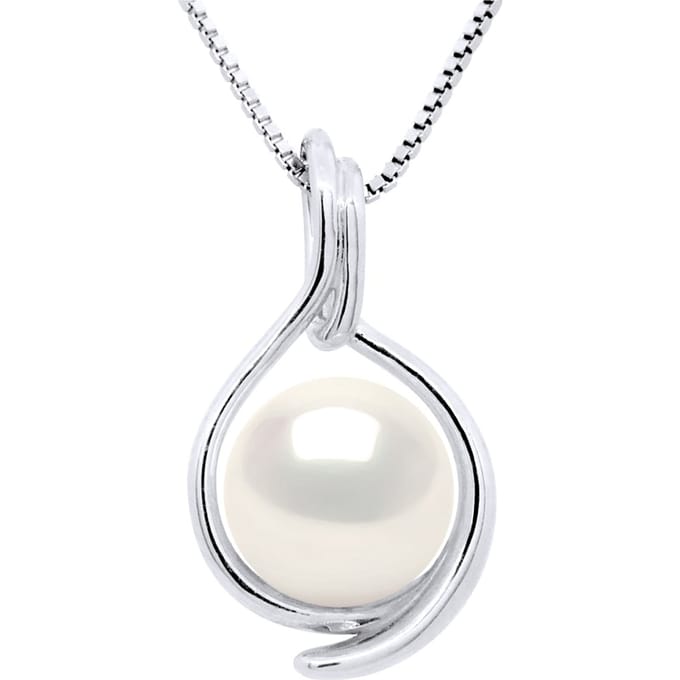 Hanger Beide Zijden Wit Goud - Echte Gecultiveerde Zoetwaterparel Rond 8-9 mm