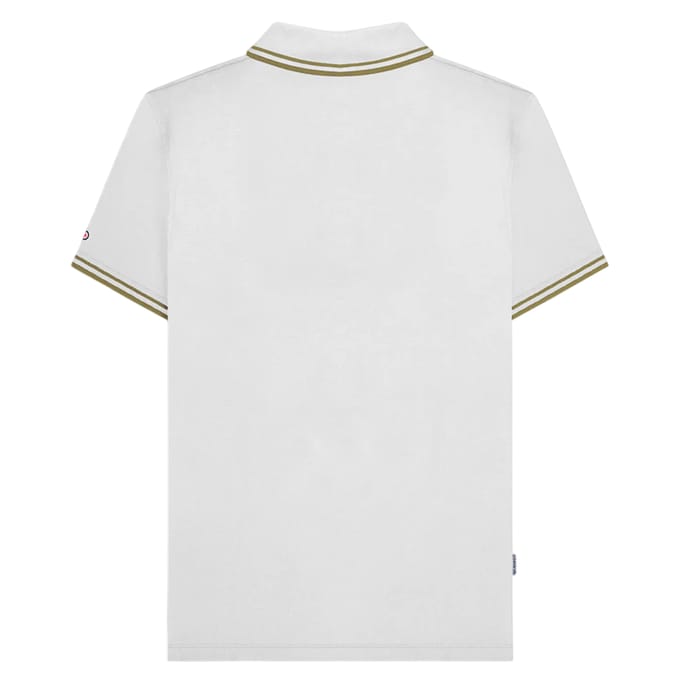 Lambretta Heren SS25 Twin Tip Poloshirt (Wit/Cashew)